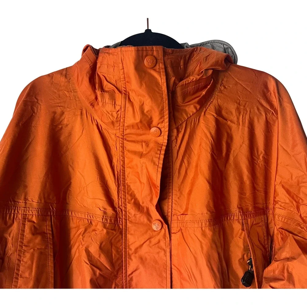 Vintage EMS Eastern Mountain Sports Orange Rain Coat Women's L Hooded‎